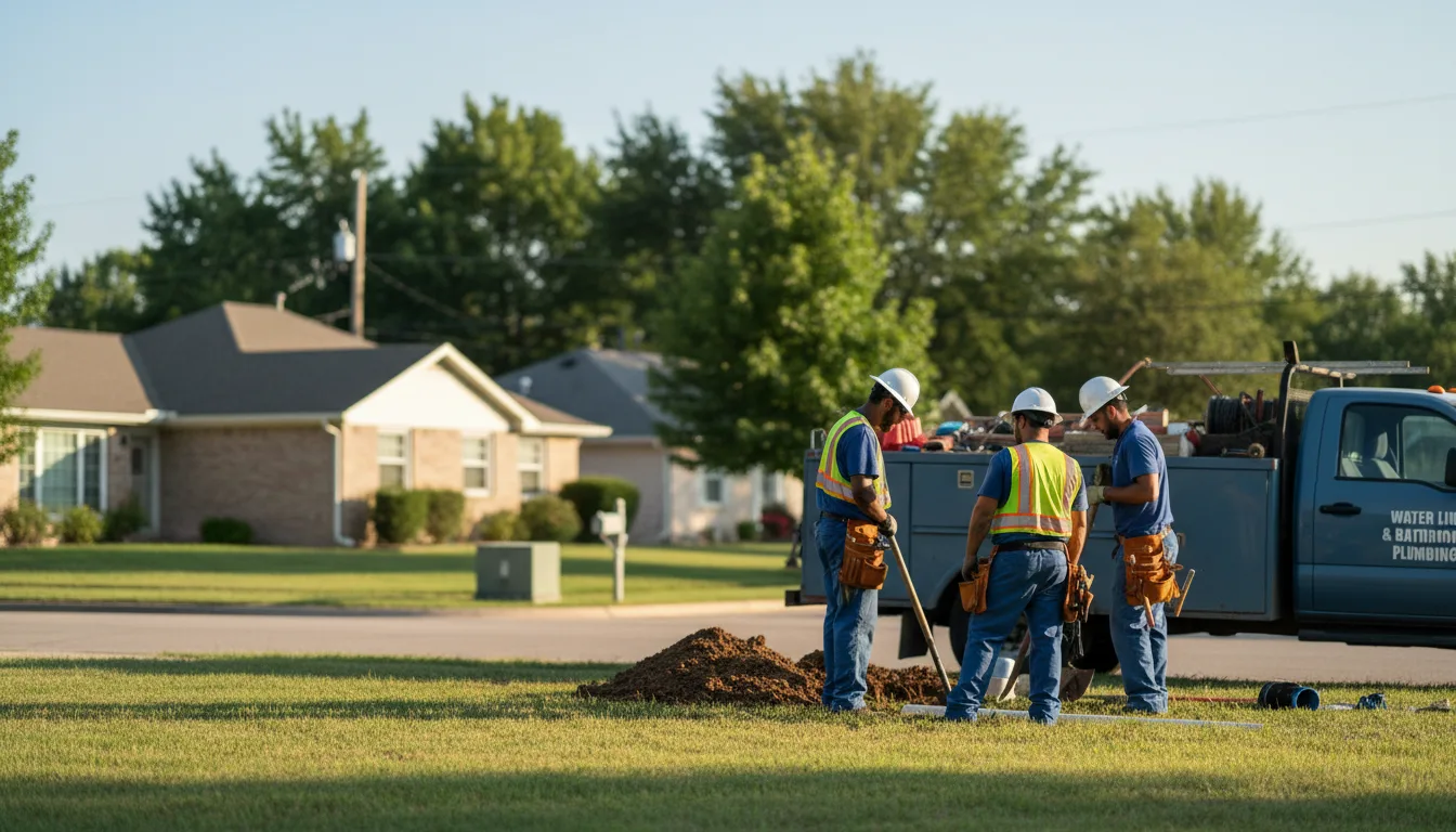 Residential water line and bathroom plumbing service in Pittsboro, MS
